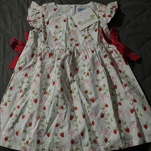 Adorable Kids Floral Dress with Red Bows